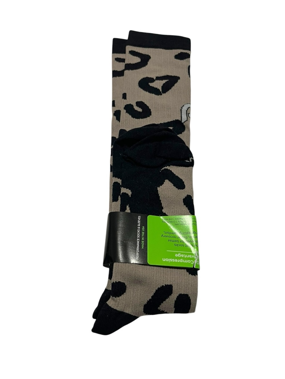 NWT Leopard-Print Knee High Socks in Taupe and Black Size L/XL - Picture 5 of 8